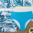 thumbnail image 6 of kpoplk 3 Piece Girls Swimsuit Allover Print Bikini Set and Coordinating Solid Color Cover Up Beach Skirt for 6-14 Years(Dark Blue,7-8 Y), 6 of 6