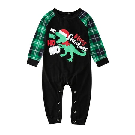 

Mightlink 1 Set Christmas Pajamas Round Collar Long Sleeves Xmas Element Mother Father Kids Baby Parent-child Nightwear for Holiday