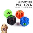 thumbnail image 3 of Curved Spherical Squeaky Dog Chew Toy - Green with Paw Prints Design, Durable for Aggressive Chewers, Interactive Play for Small Medium Dogs - Indoor Outdoor Use, 3 of 4