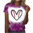 thumbnail image 1 of Camisas de Mujer Casual Impreso Cuello Redondo Manga Corta Superior, Blusa de Moda para Uso Diario Y de Fiesta, 1 of 4