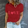 thumbnail image 4 of BLTIBY Valentine's Day Sweatshirts for Women Spring Summer Short Sleeve Crewneck Funny Love Heart Graphic Valentines Shirts Valentines Fashion Casual Pullover Tops Red L, 4 of 5
