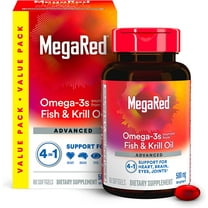 Megared Omega-3 Fish Oil   High Absorption Krill Oil 500mg Softgels, MegaRed Advanced 4in1 (80 count in a bottle) Concentrated Omega-3 Fish & Krill Oil Supplement