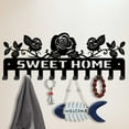 thumbnail image 2 of Ganchos para llaves con diseño de rosas de Sweet Home, organizador de llaves de pared para puerta, para correa de perro, gancho decorativo con tornillos para decoración artística., 2 of 9