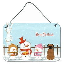 Carolines Treasures BB2448DS812 Merry Christmas Carolers Brindle Boxer Wall or Door Hanging Prints 8x12 multicolor