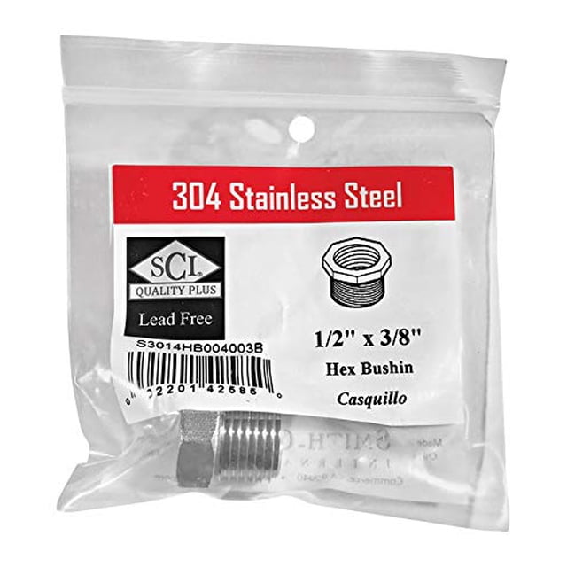 Buje HEX Smith-Cooper 1/2x3/8 de acero inoxidable