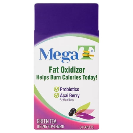 Mega-T Fat Oxidizer Green Tea Weight Loss Caplets, 30