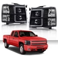 thumbnail image 5 of PIT66 LED Headlight w/Bulbs Clear Lens Black Housing Clear Reflector Fit for Chevy Silverado 1500 2007-2013/ Silverado 2500 3500 & HD 2007-2014, NOT Fit 2007 (Old Body) Classic Models, 5 of 10