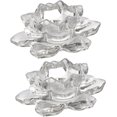 thumbnail image 1 of Soporte De Velas De Cristal Flor De Loto Transparente Portavelas De Diseño Elegante para Decoración De Escritorio Y Centro De Mesa En Hogar Y Restaurante, 1 of 5