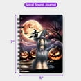 thumbnail image 5 of Spooky Halloween Night Witch Afghan Hound Glowing Pumpkins Spiral Bound Journal Dog Lover 5x7in Spiral Notebook - 12015, 5 of 5