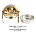 thumbnail image 3 of Ensemble de Buffet à Réchaud avec Couvercle, Ensembles de Réchauds Ronds en Acier Inoxydable et Réchauffe-Buffet avec Plateaux pour Nourriture et Eau pour Traiteur, Fêtes, Hôtels et Mariages, Or, 3 of 8