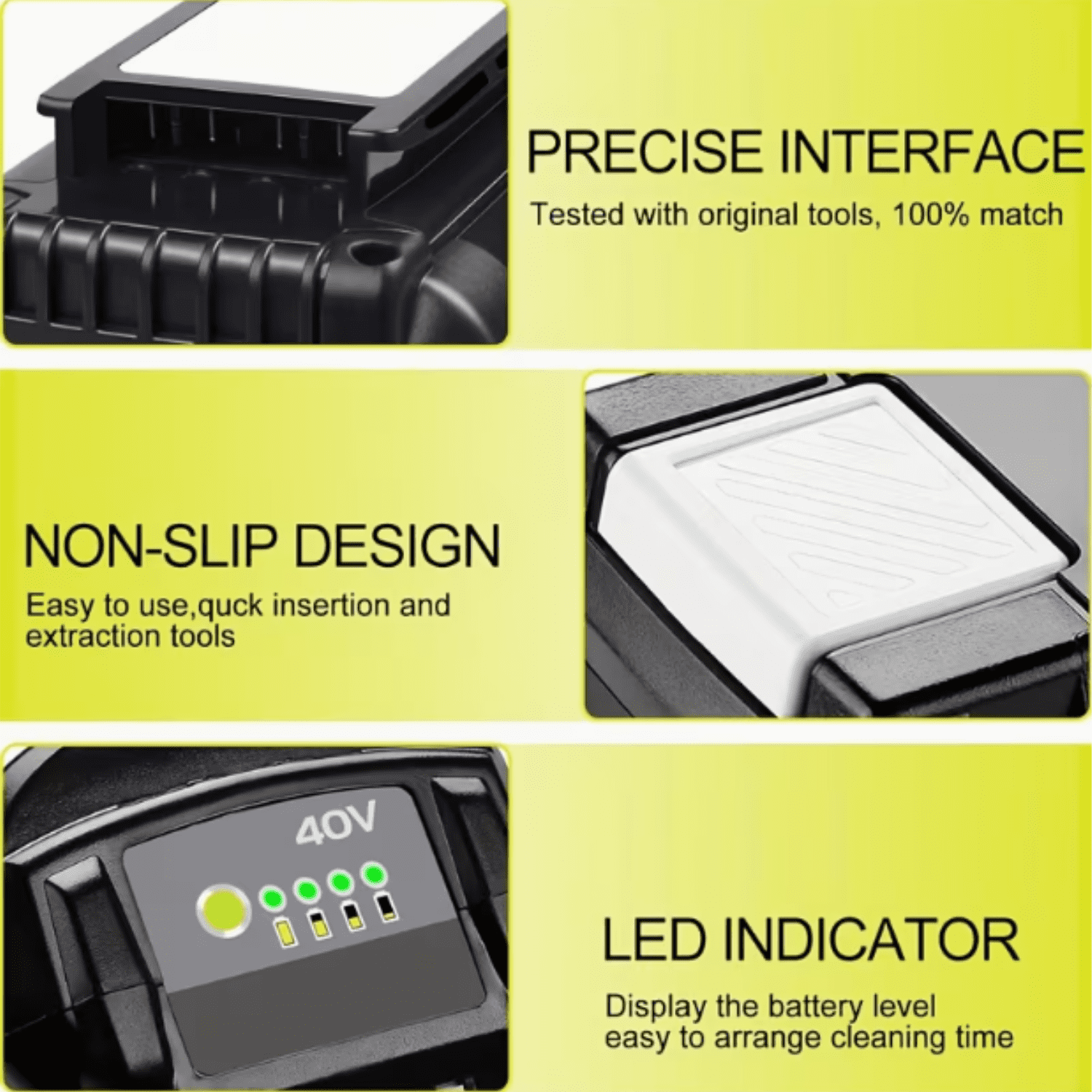 1Pack 40V 8.0Ah Battery Replacement for Ryobi 40 Volt Lithium OP4040 OP4050 OP40602
