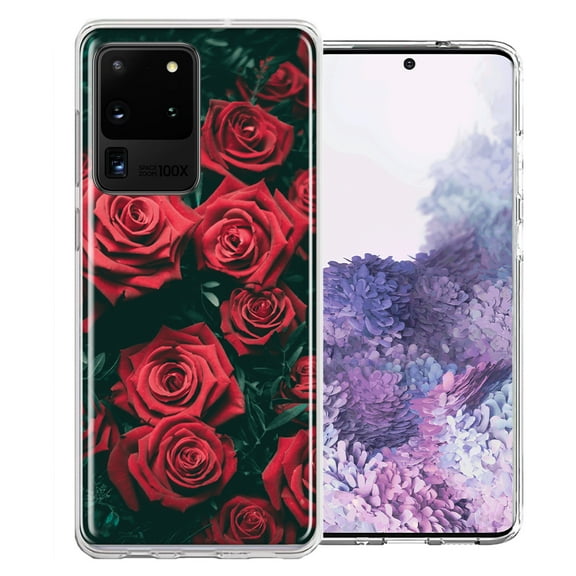 MUNDAZE For Samsung Galaxy S20 Ultra Red Roses Design Double Layer Phone Case Cover