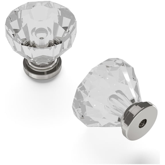 Hickory Hardware Crystal Palace Collection Knob 1-1/4 Inch Diameter Crysacrylic with Polished Nickel Finish