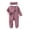 Purple, variant on Bellafa Newborn Fall Winter Clothes Baby Girl Long Sleeve Romper Zipper Onesie Footies Jumpsuit   Headband 2Pcs Coming Home Outfit