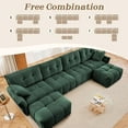 thumbnail image 3 of Tabaray Modular Sectional Sofa,Cloud Sectional Couch with Deep Seat,Modern Modular Couch with Movable Ottoman,Chenille Sofa with Throw Pillows for Living Room,Bedroom (142"-U Shape,Green), 3 of 8
