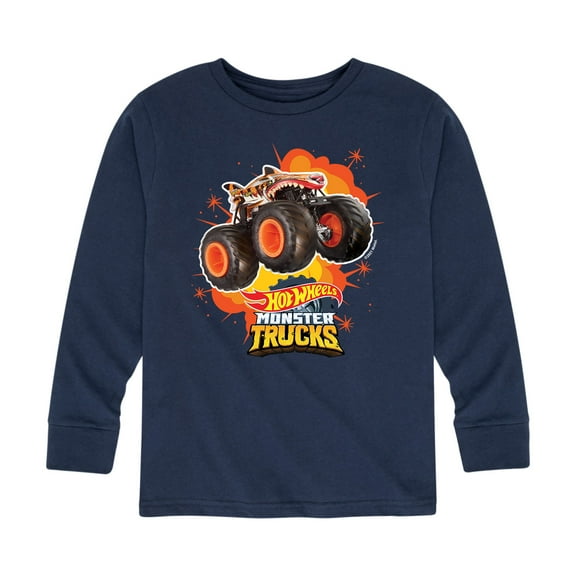 Hot Wheels - Tiger Shark Monster Truck - Toddler And Youth Long Sleeve Graphic T-Shirt