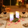 thumbnail image 4 of 2 PCS Tilted Flameless Candles Flickering LED Lights Battery Operated Candles with Remote Timers for Holiday Decor Rainbow Gradient Stars, 4 of 8