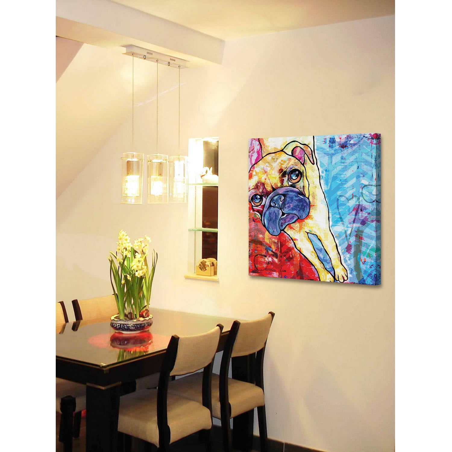 Marmont Hill - "Pug Pop Art" by Stephanie Gerace Painting Print on Wrapped Canvas