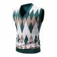 thumbnail image 6 of IROINNID Men's V-Neck Argyle Knit Sweater Vest Sleeveless Pullover Tank Top Casual Diamond Pattern Layering Essential for Business Office and Weekend Daily Wear, 6 of 6