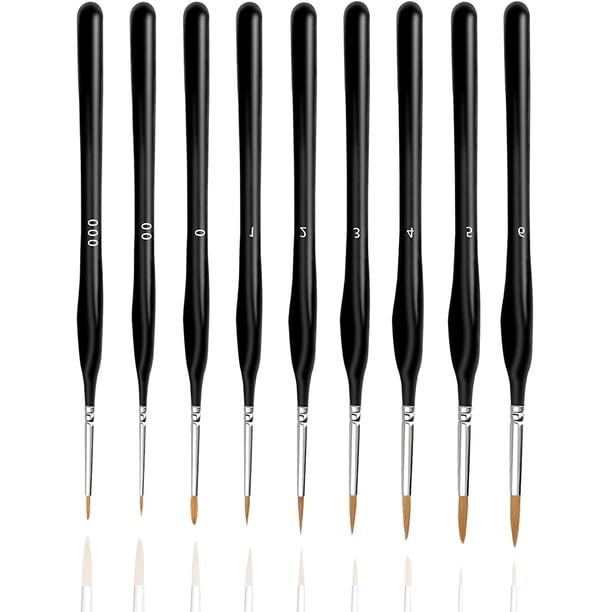 Pinceaux De Détail Kit De 11 Pour Peinture - Tailles 00000 à 7, Nylon
