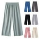 thumbnail image 3 of Odeerbi 2-11 Años Niñas Pantalón Largo de Seda de Verano Color Sólido Con Cintura Elástica, 3 of 3