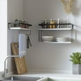 thumbnail image 2 of Towel Racks,Wall Mounted Floating Shelves Set of 2,White, 2 of 7