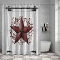 thumbnail image 3 of Shower Curtain Red Barn Star Berry Bathroom Curtains with Hooks, Waterproof Fabric Rustic Farmhouse Door Wall Bath Shower Curtains Set for Bathroom Bathtubs Decor 36x72 Inch, 3 of 9
