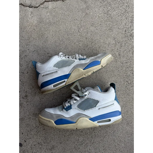 Ni - ke Jordan 4 Military Blue 2012 308497-105 *Read Description* Vintage Yellowing Brok
