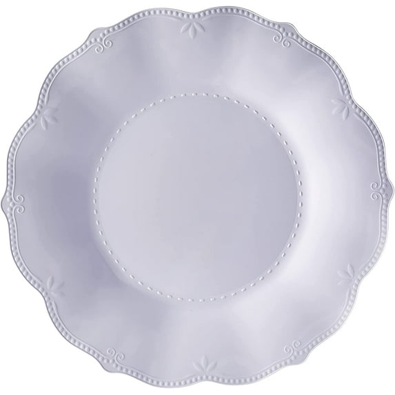 Embossed Rim Plastic Serving Trays (1 PC), Disposable Plastic Trays and Platters for Party - 14”, Trays for Serving Snacks, Charcuterie, Desserts, for Buffets, Weddings & Birthdays, White - Chateau