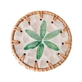 thumbnail image 3 of Posavasos de ratán hecho a mano, portavasos de té, tapete resistente al calor, protección de mesa bohemia Verde, 3 of 9