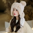 thumbnail image 4 of iHPH7 Winter Caps for Women Winter Accessories for Women Cute Beanie Furry Hat Warm Beanie Warm Hats for Women Fuzzy Beanie Beige One Size, 4 of 4