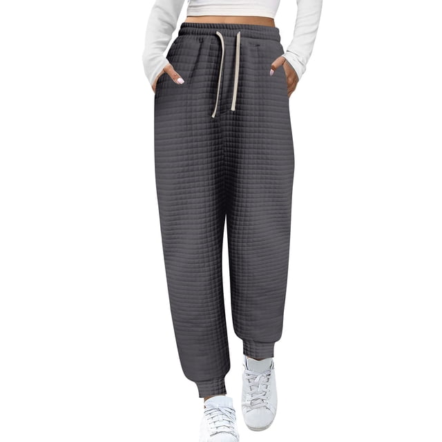 Yuyuzo Women Cinch Bottom Sweatpants Drawstring High Waisted Elastic Jogger Pants Workout Trousers