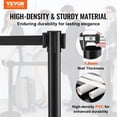 thumbnail image 2 of VEVOR Crowd Control Stanchions, 2-Pack Crowd Control Barriers with 6.5FT Black Retractable Belt, Plastic Stanchion Queue Post, Belt Barriers Line Divider Stanchion Set, 2 of 9