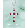 thumbnail image 4 of VESITIM Cross Necklace for Women 925 Sterling Silver Jesus Christian Cross Pendant July Birthstone Created Ruby Religious Faith Jewelry Gift, 4 of 7