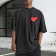 thumbnail image 2 of hotojiny Mens Oversized T-Shirts Fashion Loose Fit Crewneck Tshirt Streetwear Heart Short Sleeve Tee Shirt Summer Tops, 2 of 5
