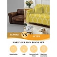 thumbnail image 5 of Yellow Morocco Couch Cover for 2 Cushion Couch, Bohemia Nation Abstract Geometric Motifs Washable Love Seat Sofa Covers Slipcover, Throw Sofa Covers for Pets, Furniture Protector 71"x102", 5 of 9