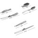 thumbnail image 3 of Cubiertos plegables de acero inoxidable para acampar, cubiertos portátiles para acampar, utensilios de viaje para viajes al aire libre, picnic, camping, senderismo, Fontainebleau, 4 piezas, 3 of 5