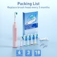 thumbnail image 6 of Rotating Electric Toothbrush, Rechargeable Sonic Toothbrush, Pink, 6 of 6