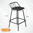 thumbnail image 3 of Ktaxon 2-Pc 30" Outdoor Swivel Barstool with Back & Foot Rest, 360 Swivel, Black, 3 of 8