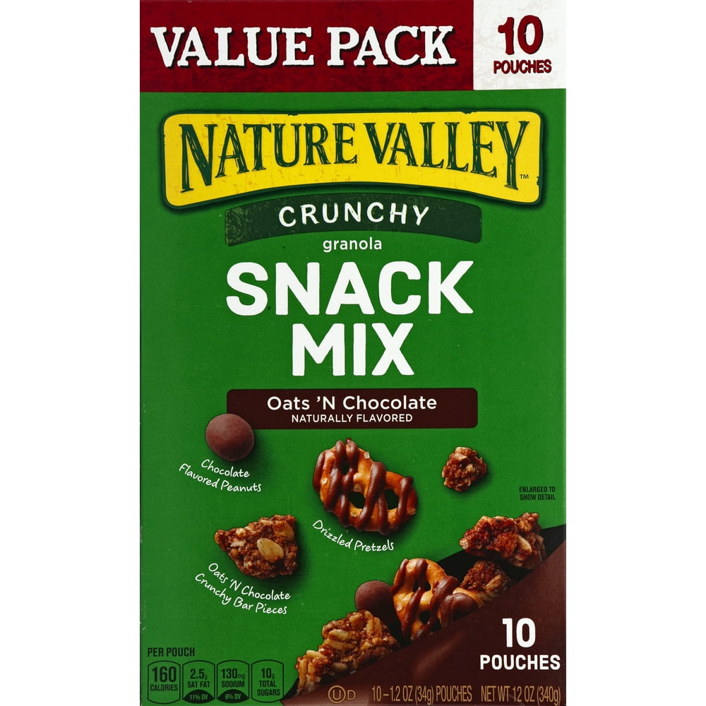 Nature Valley Snack Mix, Oats 'N Chocolate, 10 Count