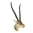 thumbnail image 5 of OIUR PVC Animal Head Figurine Refrigerator Decoration Mini Antelope Elk Mammoth Zebra Deer Wolf Tiger Head Statue Wall Sculpture Ornament, 5 of 7