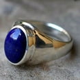 thumbnail image 2 of Blue Lapis Lazuli Ring, 925 Silver Ring, Statement Ring, New Designer Ring, Gemstone Ring, Wide Band Ring, Men's Signet Ring, Gift For Him, 2 of 4