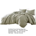 thumbnail image 5 of Benjara Edge 4 Piece King Size Duvet Comforter Set- Washed Linen- Sage Green, 5 of 7