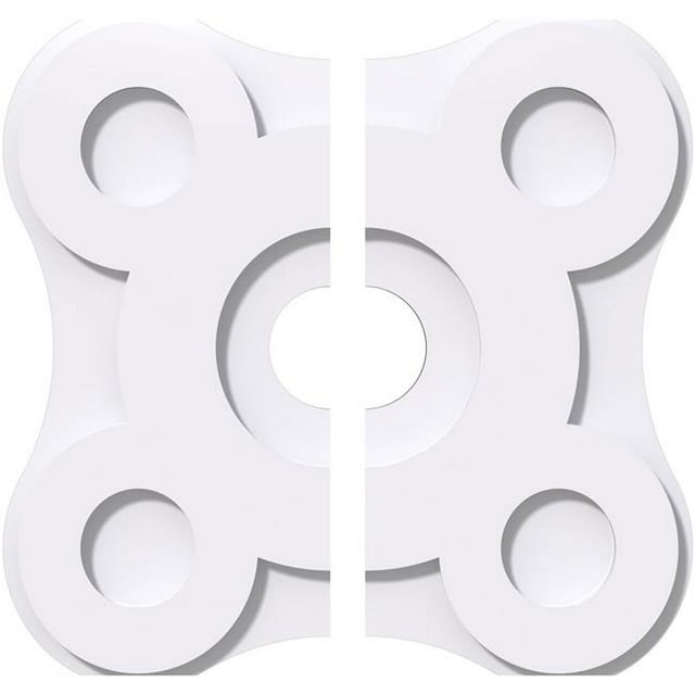 Ekena Millwork CMP22LA2-04000 22 in. OD x 4 in. ID Square Luna Architectural Grade PVC Contemporary Ceiling Medallion - 2 Piece