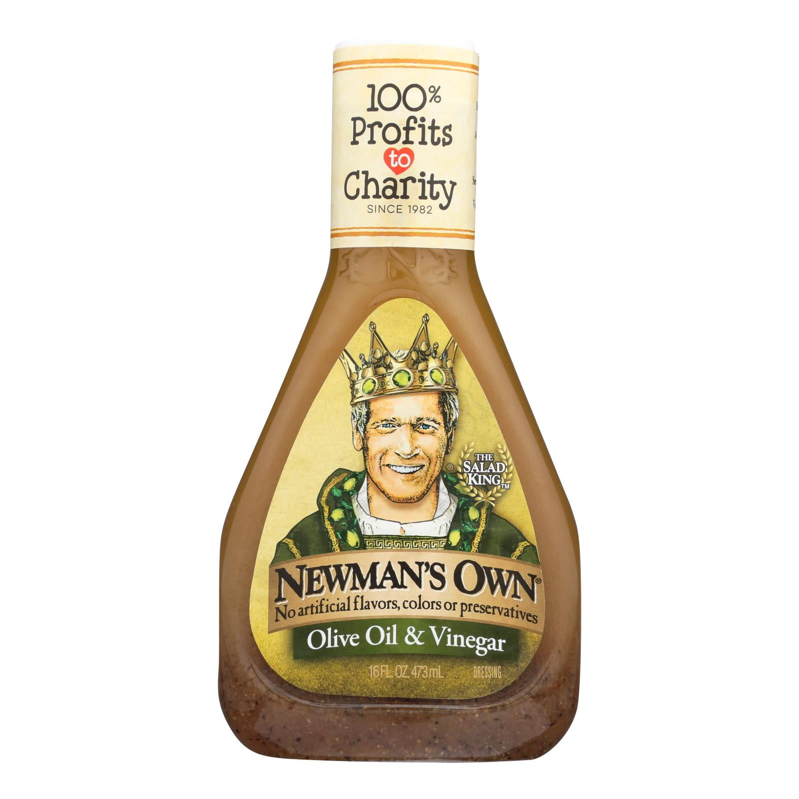 (6 Pack) Newman's Own Olive Oil & Vinegar Salad Dressing, 16 Fl Oz