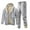 Gray, variant on Winter Outfits for Men Tracksuits 2 Piece Sherpa Fleece Lined Zip Up Hoodie Jacket and Jogger Pants Set Sportswear (XS, Navy)