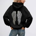 thumbnail image 5 of larppty Women's Hoodie & Jogger Set with Angel Wings Design - Soft Cotton Blend Lounge Wear（Black， S）, 5 of 9