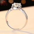 thumbnail image 2 of Anillo de cintura pequeña con cabeza de toro de plata esterlina 925 para mujer, anillo de diamante con soporte vacío y microincrustaciones de 1 quilate con cabeza de toro cerrada, 2 of 4