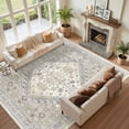thumbnail image 4 of Roxstand 10x14 Area Rugs for Living Room, Vintage Large Area Rug, Non-Slip Backing Washable Rug, Stain Resistant Home Decor Rug (10'x14', BeigeGrey), 4 of 10
