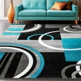 thumbnail image 7 of Well Woven Ruby Galaxy Waves Modern Geometric Blue Grey 6'7" x 9'3" Area Rug, 7 of 7